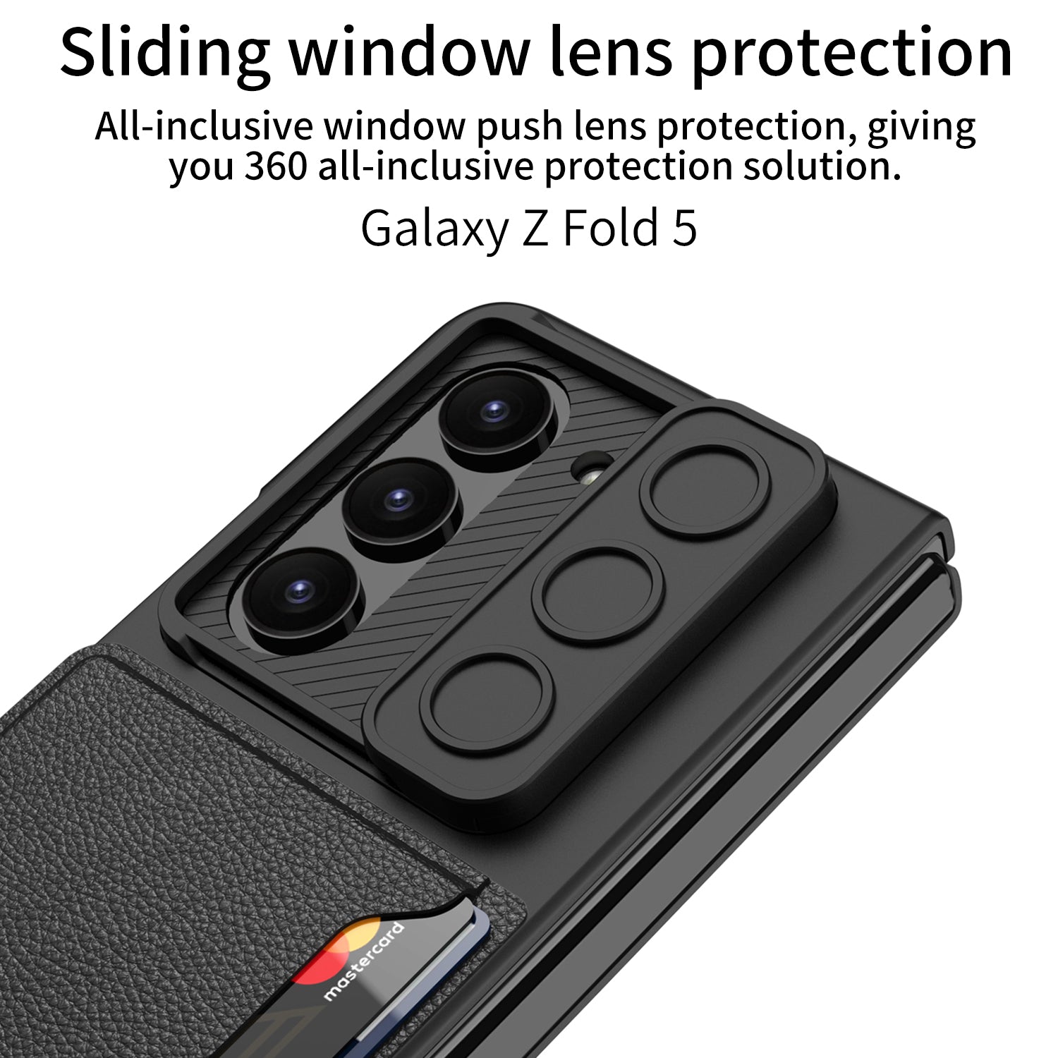 Pouzdro GKK Camera Slider PC pro Samsung Galaxy Z Fold5 5G Kryt na telefon s držákem na kartu z tvrzeného skla Pouzdro GKK Camera Slider PC pro Samsung Galaxy Z Fold5 5G Kryt na telefon s držákem na kartu z tvrzeného skla